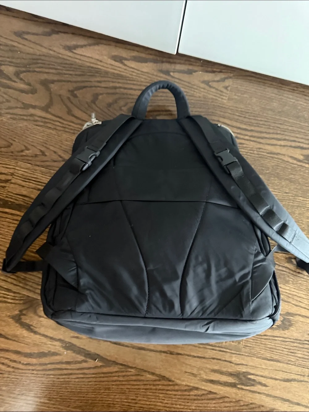 lululemon athletica Black Nylon Backpack with Front Zip Pocket